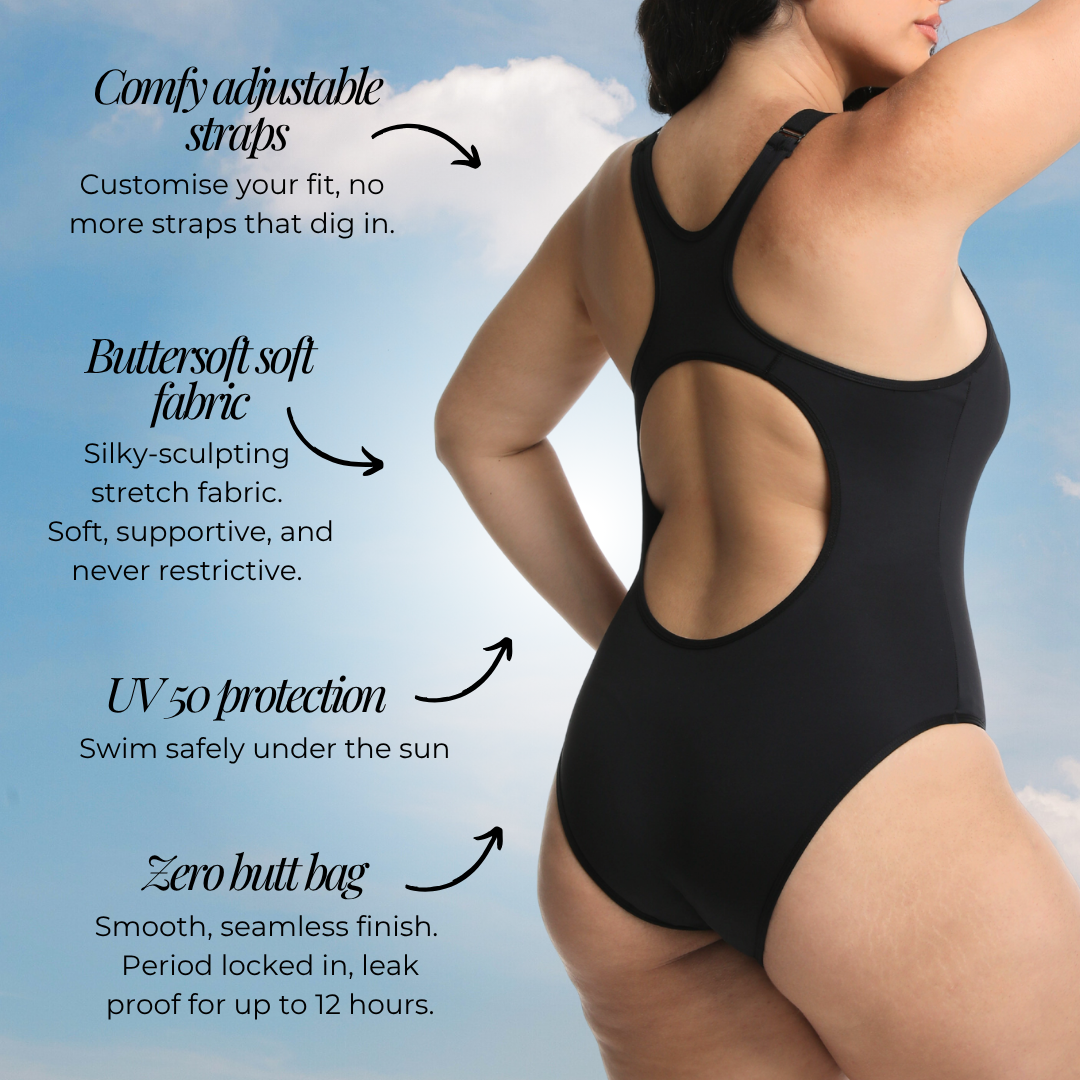 Racerback One-Piece Period Swimsuit Light / Moderate Flow